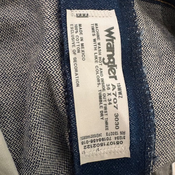 Wrangler Cowboy Cut 13MWZ Jeans Men's 36x34 Dark Wash Blue - Picture 3 of 12